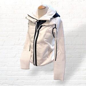 Lululemon Athletica White, Polar cream & Black lace Run Bundle Jacket - Size 10